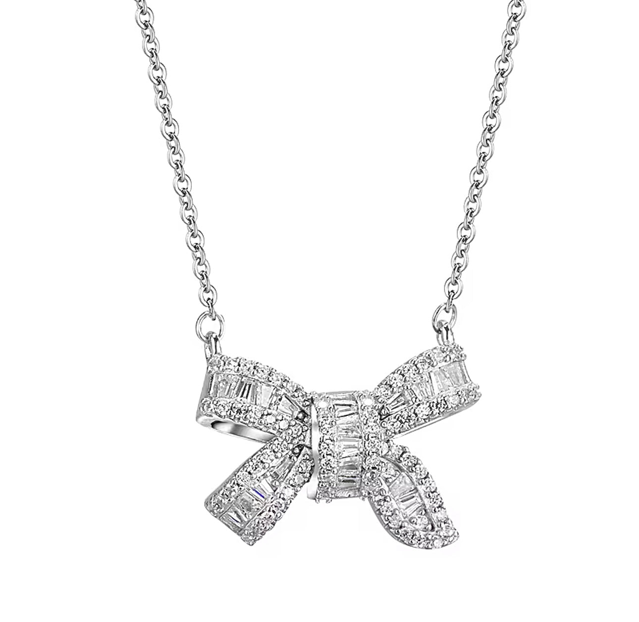 Bow Necklace - Silver
