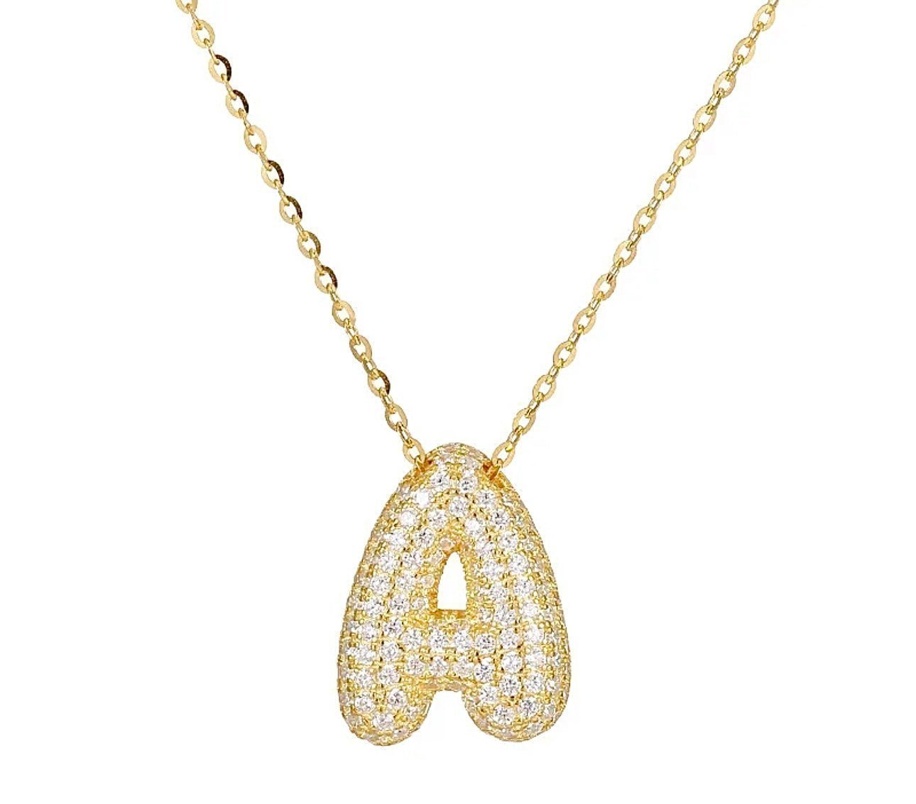 Bubble Initial Pendant - Gold