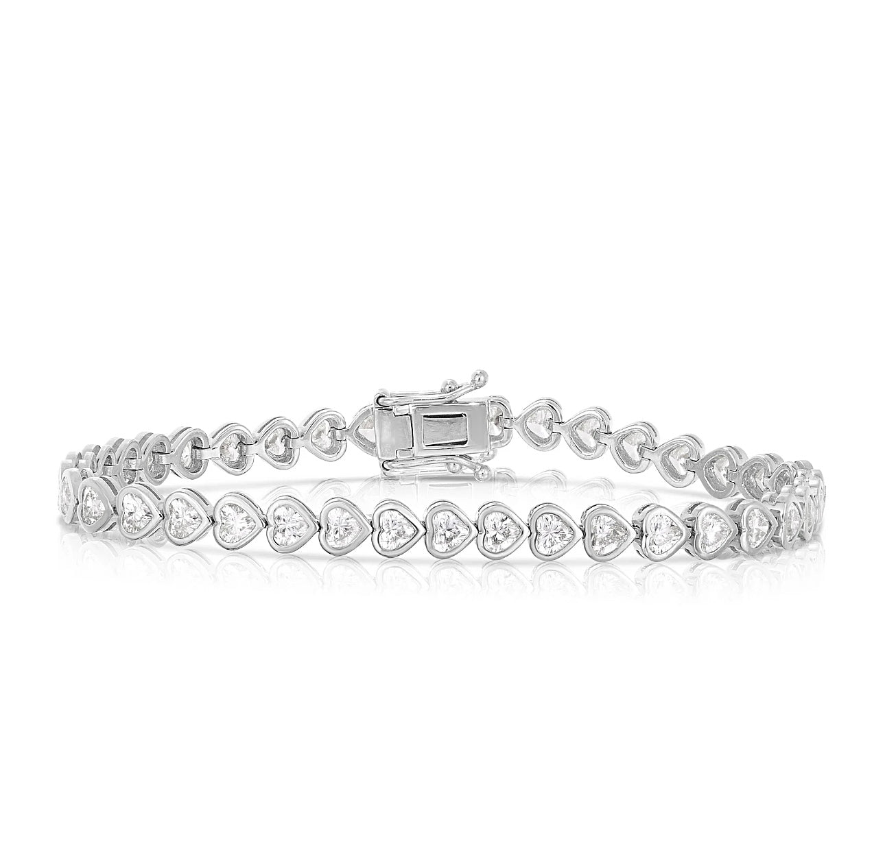 Heart Ray Tennis Bracelet - Silver