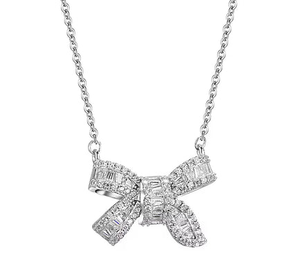 Bow Necklace - Silver
